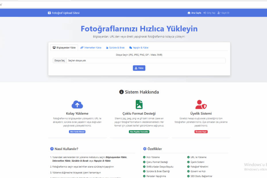 ücretsiz php fotoğraf/resim yükleme scripti
